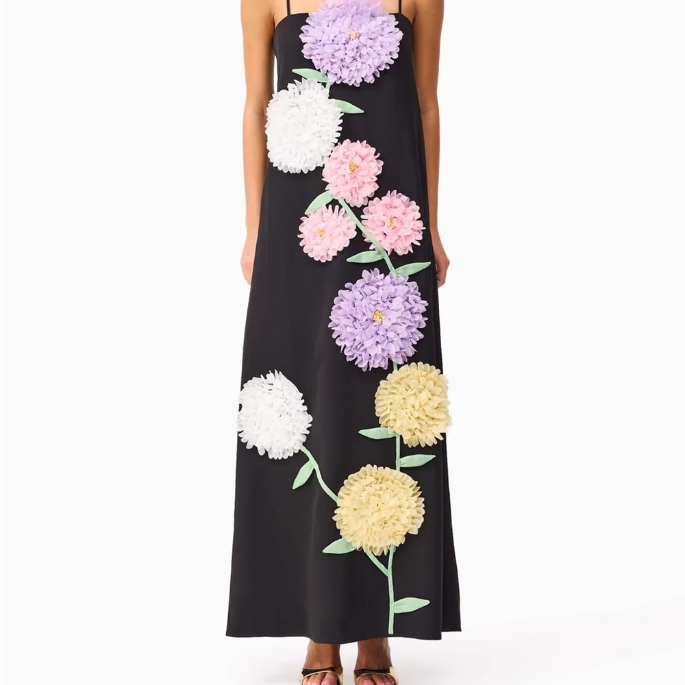 Elliatt Buttercup Black Maxi Dress with Floral Accents